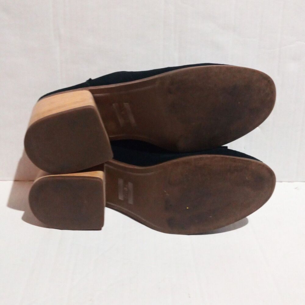 Toms Leila Tassel Muscat Suede Mules-Size 8.5-Chunky Wood Block Heel-Slip On - Picture 8 of 11